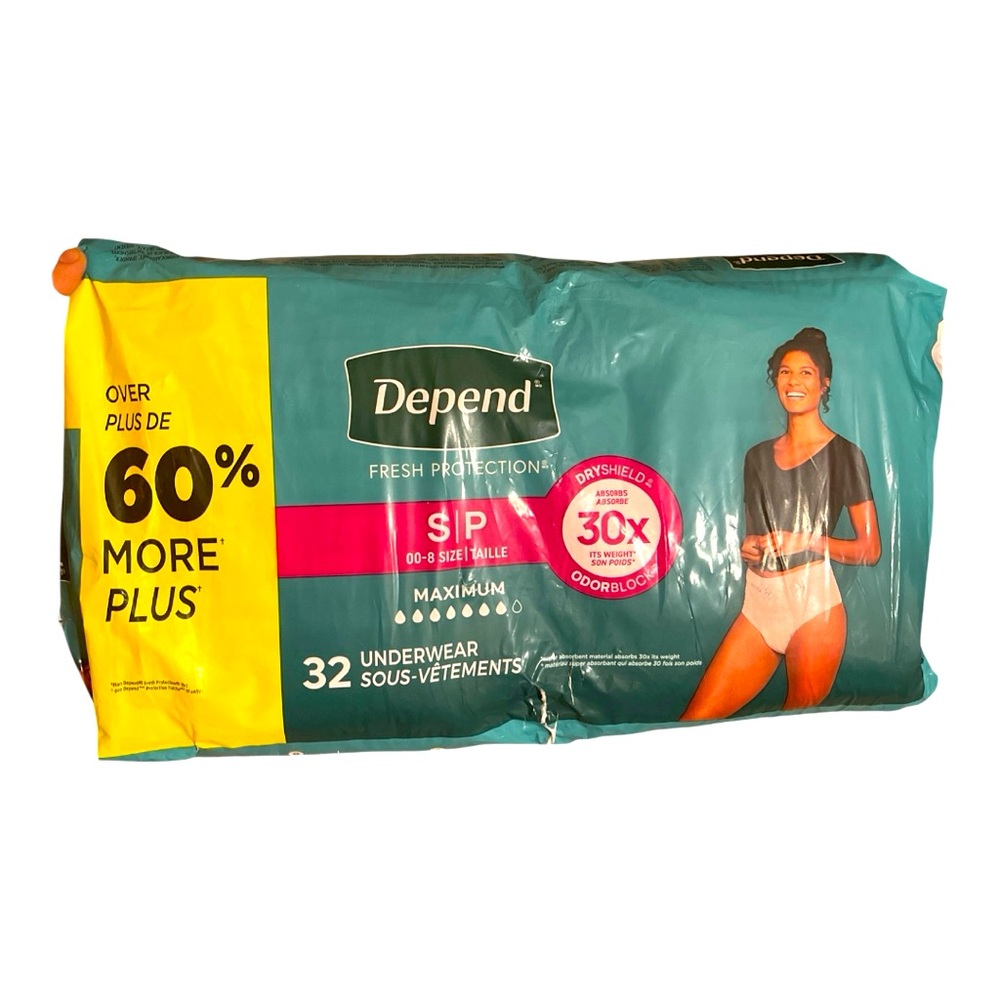 32 Ct~DEPEND Women's FIT-FLEX Underwear MAXIMUM Absorbency Size Small P NEW